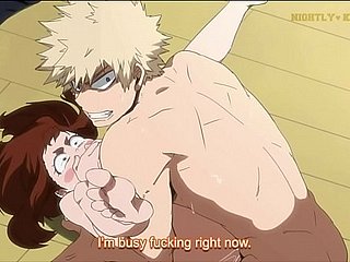 Bakugo geneukt UraRaka van Academia