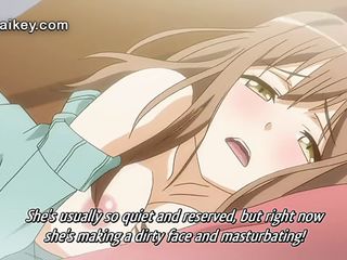 巨乳の漫画の女の子は彼女のぬれたスリットに大きなペニスを待って
